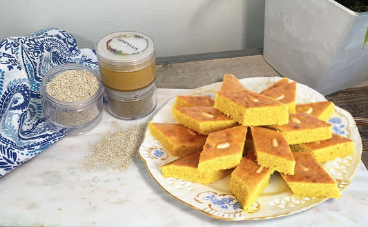 Sfouf, A Lebanese Turmeric Cake