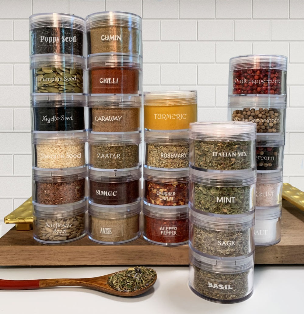 Signature Spice Jars: Stackable Spice Sets by Cuisine – Spicylux